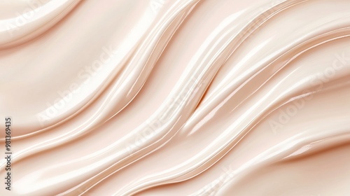 Cosmetic cream product texture vector A realistic horizontal banner showcasing a soft and smooth moisturizer smear with copy space for skincare branding