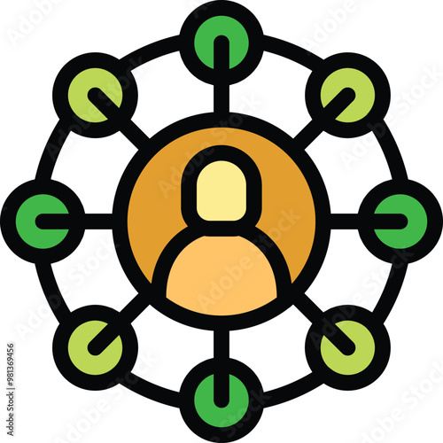 Businessman is managing connections in a network marketing scheme, building a team and earning commissions