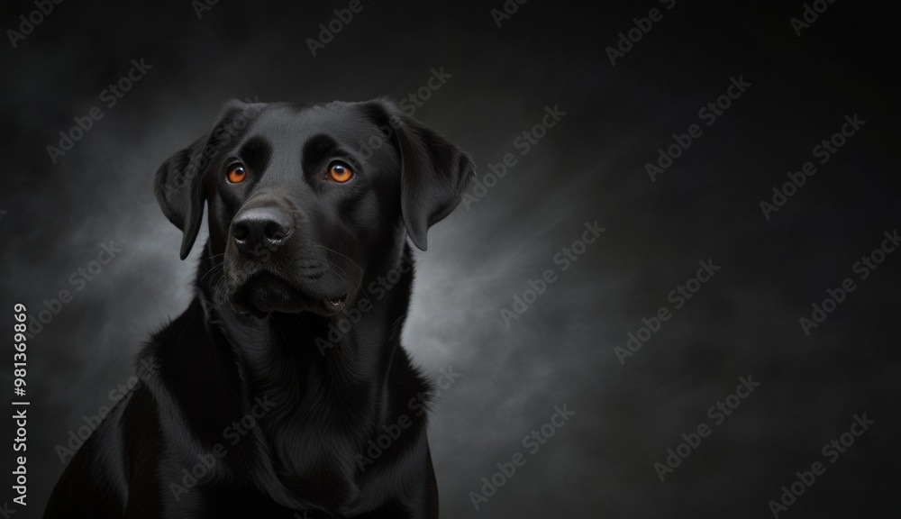 Majestic Black Labrador Portrait Majestic Black Labrador Portrait