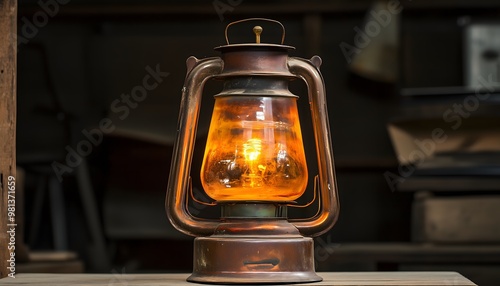 A well preserved antique oil lantern photo