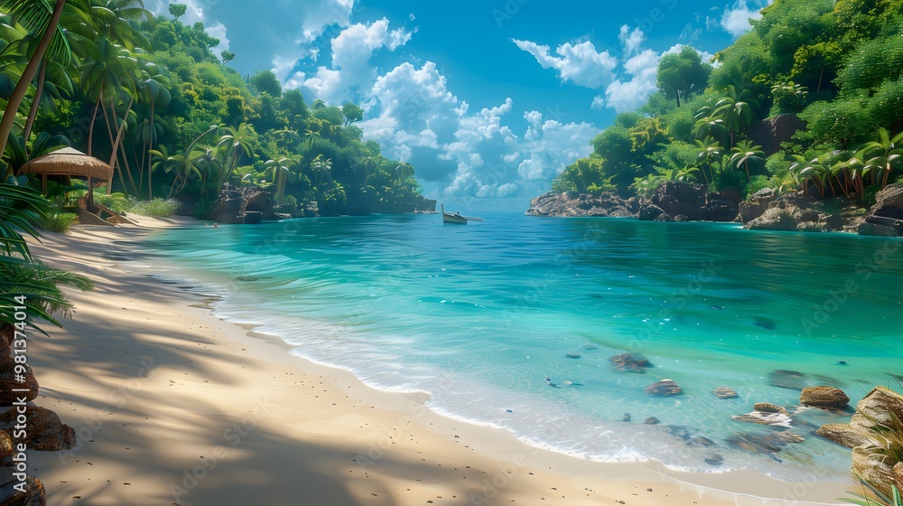 Obraz premium small bay with clear water and sand