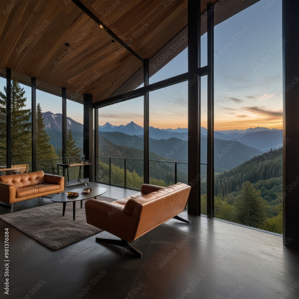 A modern glasswalled cabin A modern glasswalled cabin