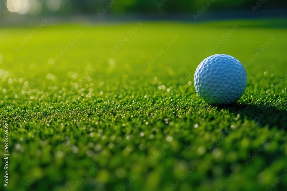 Obraz premium Detailed Shot of Golf Ball in Natural Setting