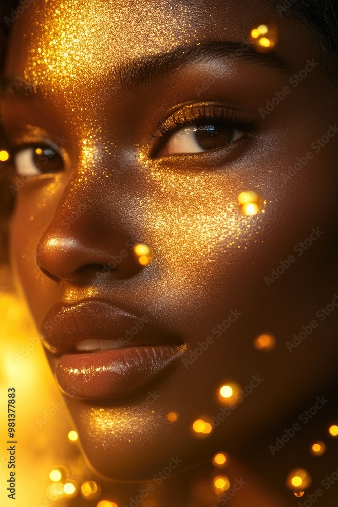 Skincare Innovation: Woman of Color and Flying Gold Molecules Skincare Innovation: Woman of Color and Flying Gold Molecules