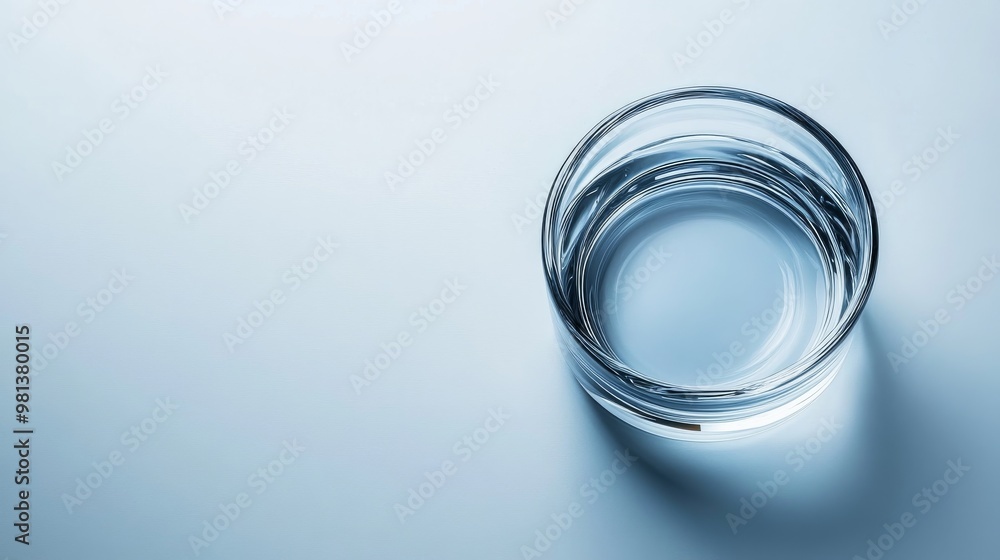 A single clear glass rests against a plain backdrop, showcasing its smooth curves and the clarity of water it holds. The focus emphasizes simplicity and elegance A single clear glass rests against a plain backdrop, showcasing its smooth curves and the clarity of water it holds. The focus emphasizes simplicity and elegance