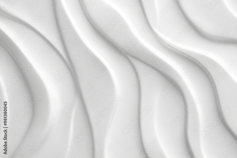Fototapeta premium Smooth waves across white leather texture