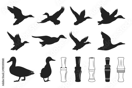 Flying Ducks SVG Bundle, Duck Vector File, Mallard Silhouette File, Duck Hunting, Duck Call Svg, Duck Hunter SVG