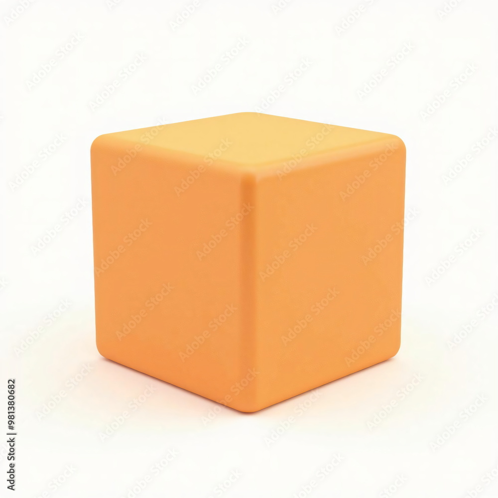 Fototapeta premium orange cube on white background