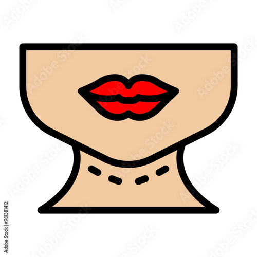 Chin Vector Filled Icon Design
