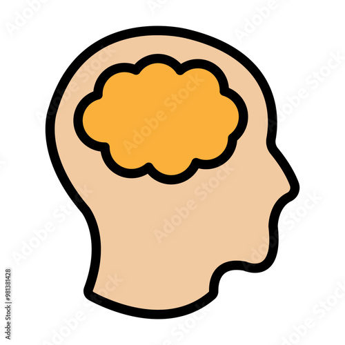 Forehead Vector Filled Icon Design