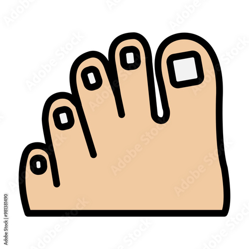Toenails Vector Filled Icon Design