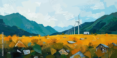 Clean Energy Transition digital paint illustration.