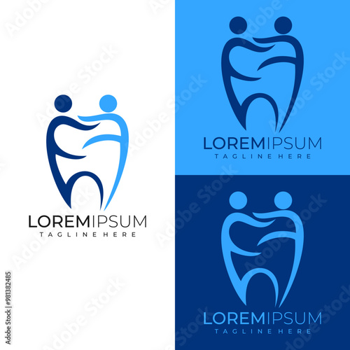 modern dental logo with letter EF