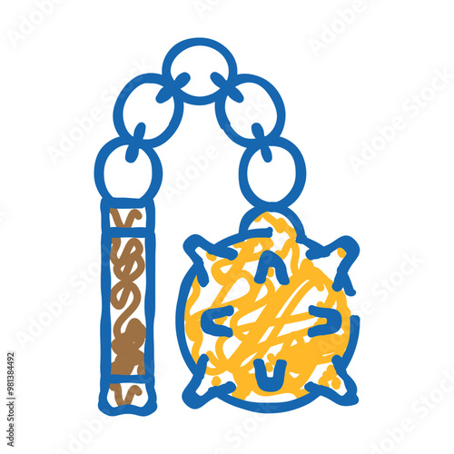 mace weapon doodle icon sketch vector. mace weapon sign. isolated symbol illustration