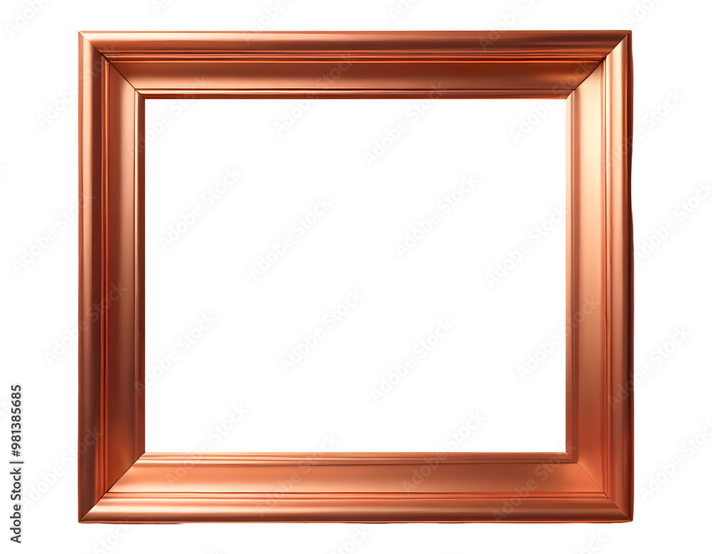 Copper photo frame isolated on transparent background Copper photo frame isolated on transparent background