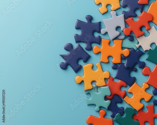 Abstract puzzle pieces locking into place, symbolizing effective organization and collaboration within a team