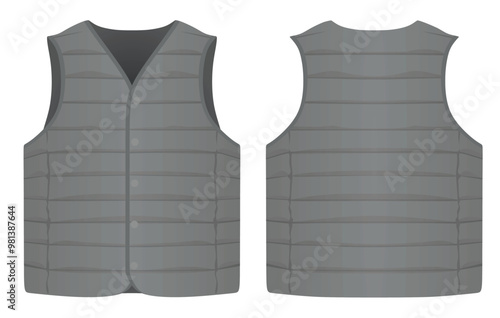 Grey  winter vest. vector illustration