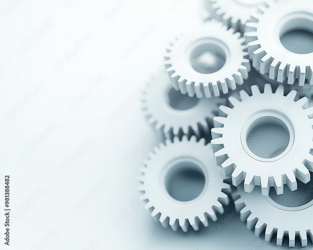 Abstract interlocking gears in motion, symbolizing seamless collaboration and teamwork within an organization Abstract interlocking gears in motion, symbolizing seamless collaboration and teamwork within an organization