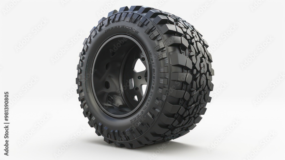 Off-Road Tire on White Background Off-Road Tire on White Background