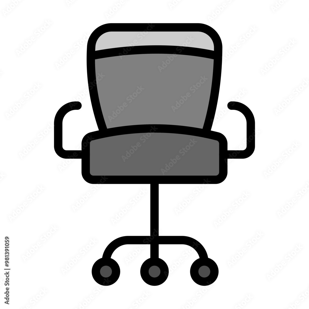 Office Chair Vector Filled Icon Design Office Chair Vector Filled Icon Design