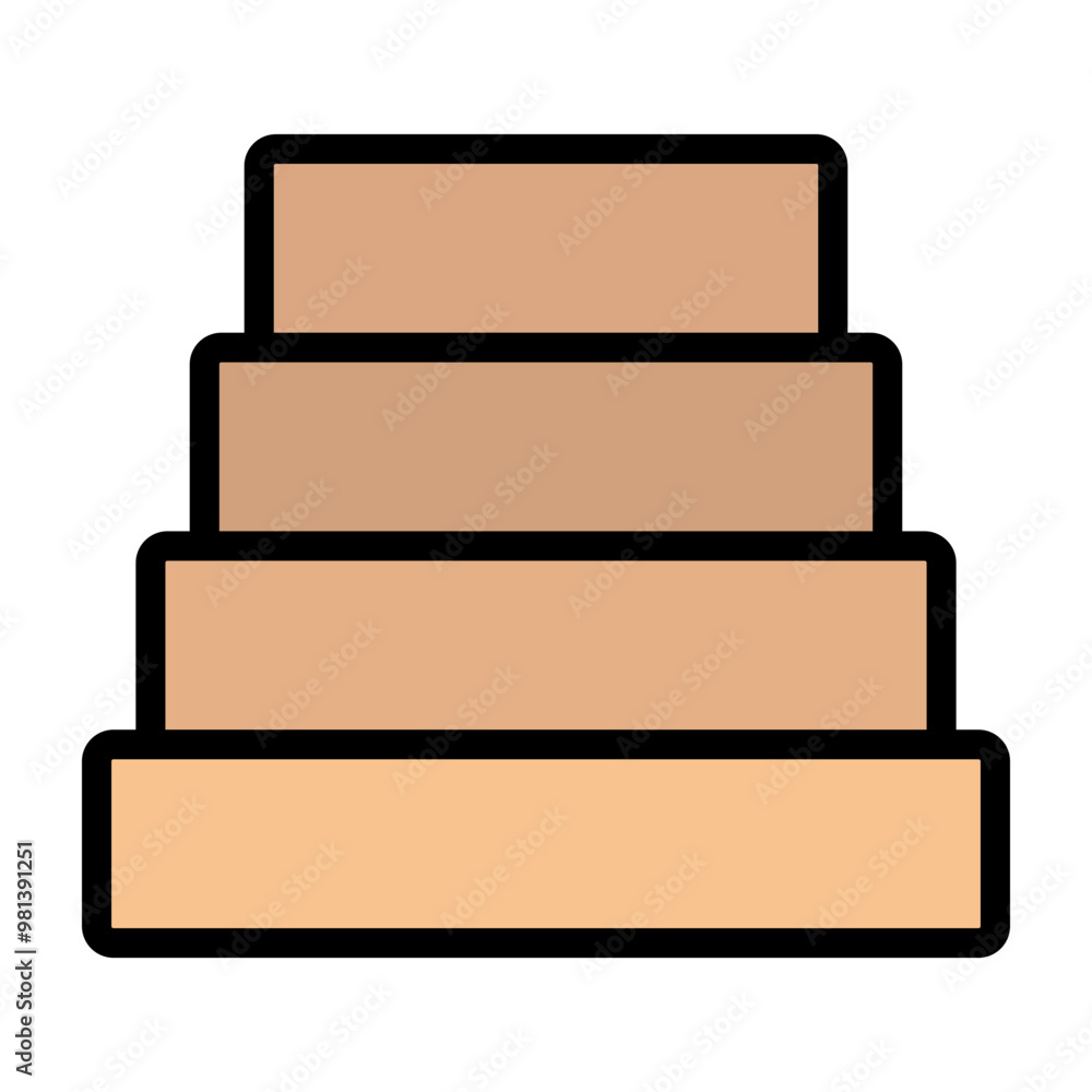 Staircase Vector Filled Icon Design Staircase Vector Filled Icon Design