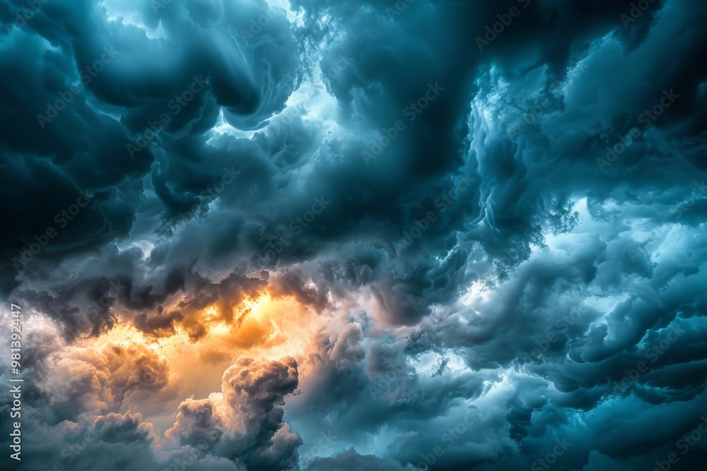Dark clouds embellishing a dramatic sky Dark clouds embellishing a dramatic sky
