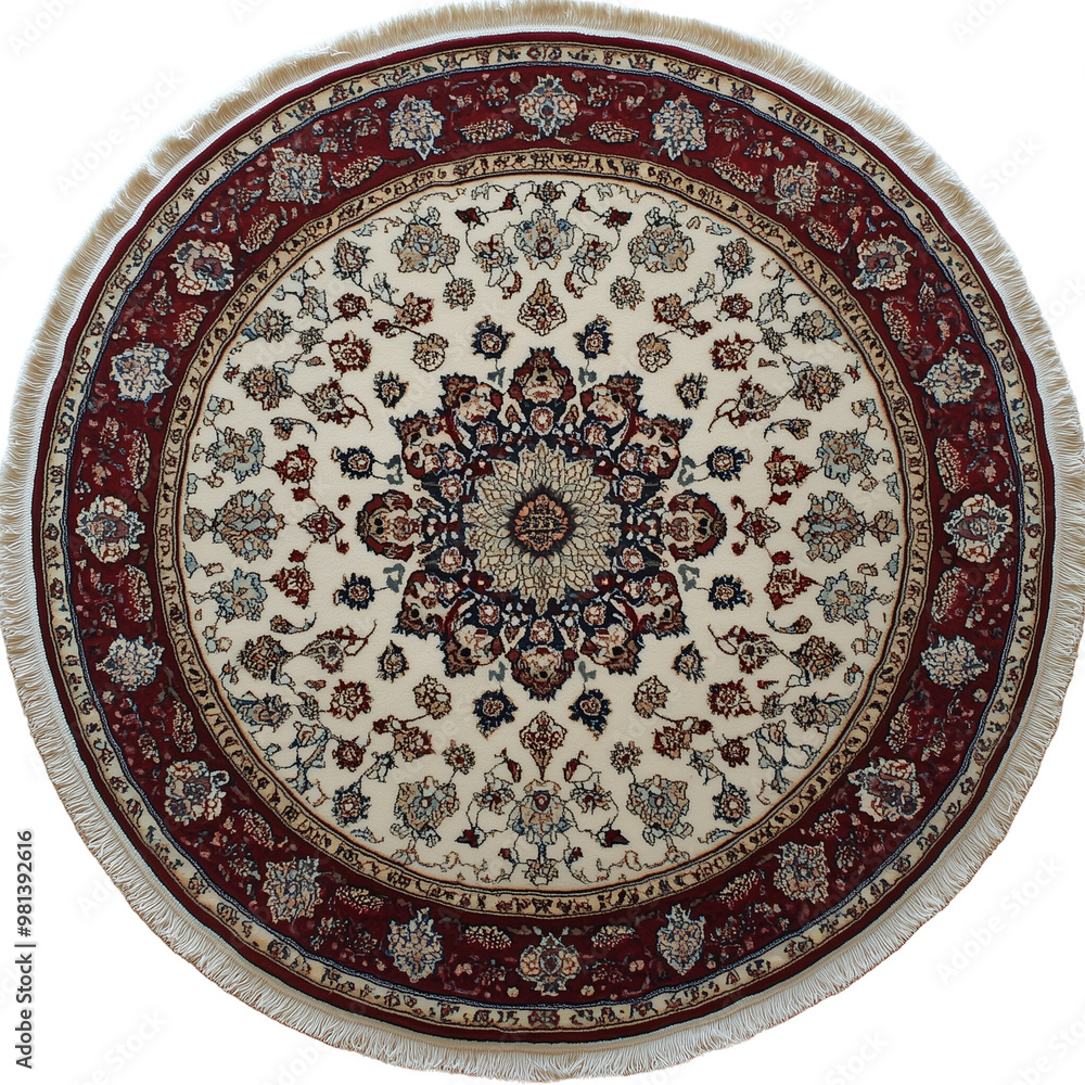 Obraz premium Large rug circle viewed from a top-down perspective with a PNG background