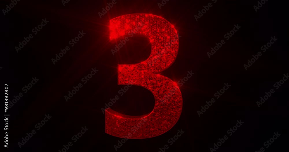 3D red number animations on a transparent alpha channel 3D red number animations on a transparent alpha channel