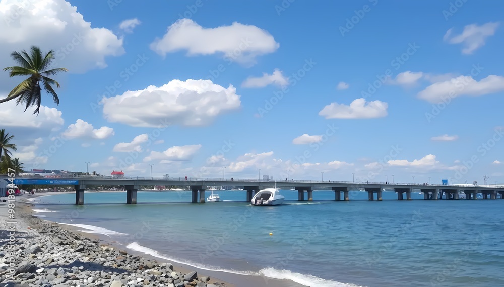 Fototapeta premium beach with palm trees