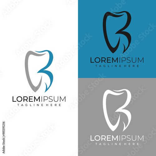 modern dental logo with letter B