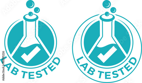 Lab tested round vector badge icon design