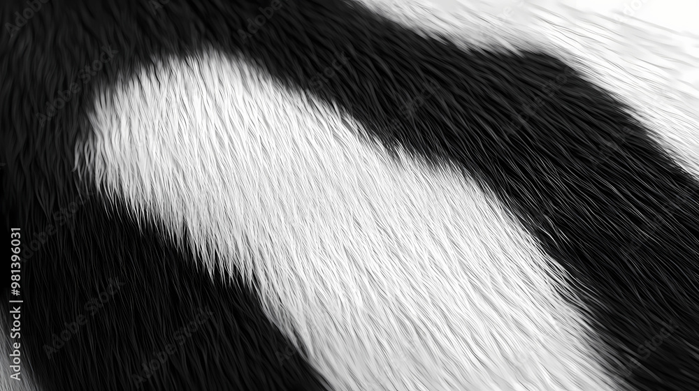 Fototapeta premium Close up view of panda fur pattern texture, black and white animal fur pattern texture background wallpaper, background with a ratio size of Fur Texture. Illustration