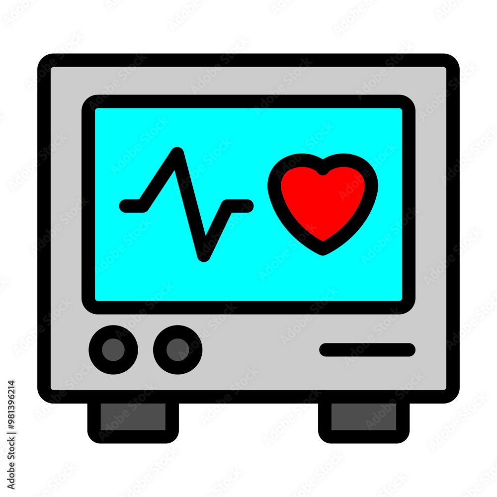 Heartbeat Monitor Vector Filled Icon Design Heartbeat Monitor Vector Filled Icon Design