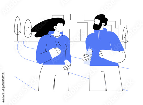 Jogging isolated cartoon vector illustrations.
