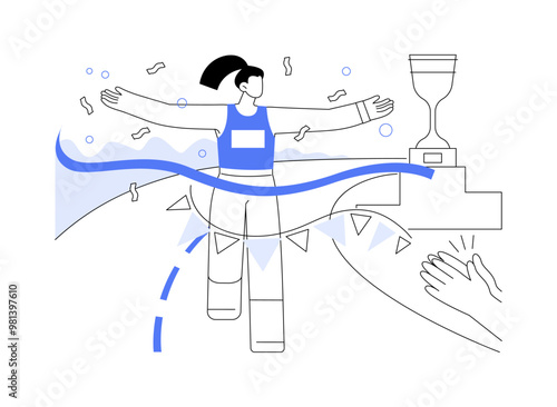 Running marathon isolated cartoon vector illustrations.