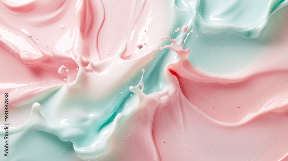 Abstract Swirling of Pink and Teal Liquid Abstract Swirling of Pink and Teal Liquid
