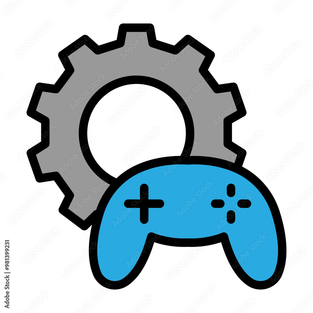 Game Settings Vector Filled Icon Design Game Settings Vector Filled Icon Design