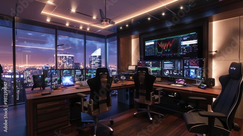 Luxury Office with Cityscape View