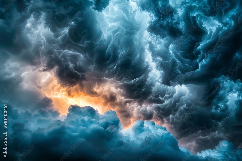 Naklejka premium A dramatic sky outlined by dark clouds