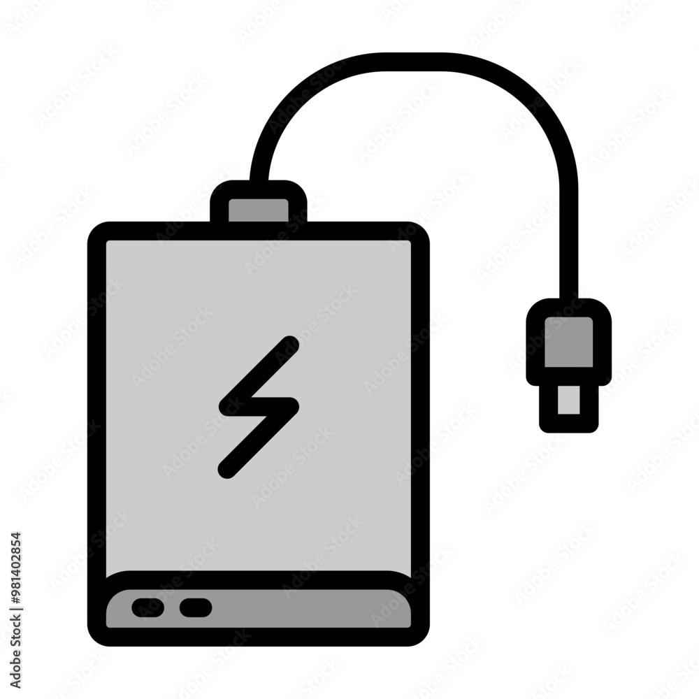 Portable Charger Vector Filled Icon Design Portable Charger Vector Filled Icon Design