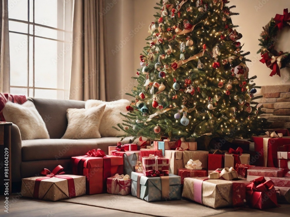 The scene captures the excitement and joy of the holiday season. The scene captures the excitement and joy of the holiday season.