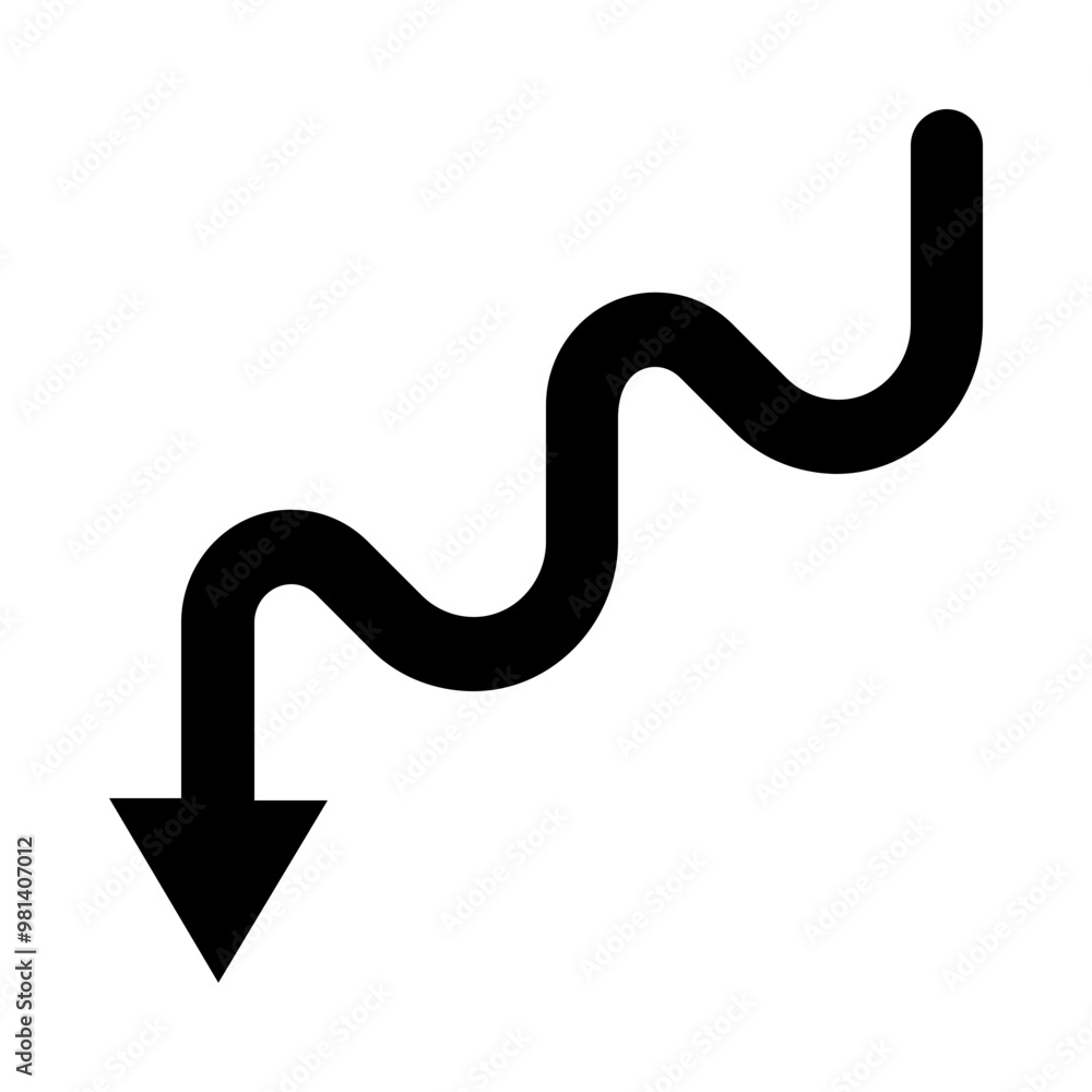 Bottom Curve Arrow Solid Icon Bottom Curve Arrow Solid Icon