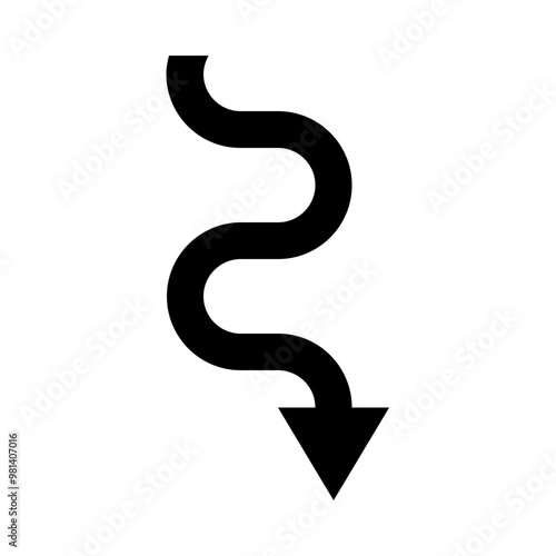 Bottom Curve Arrow Solid Icon