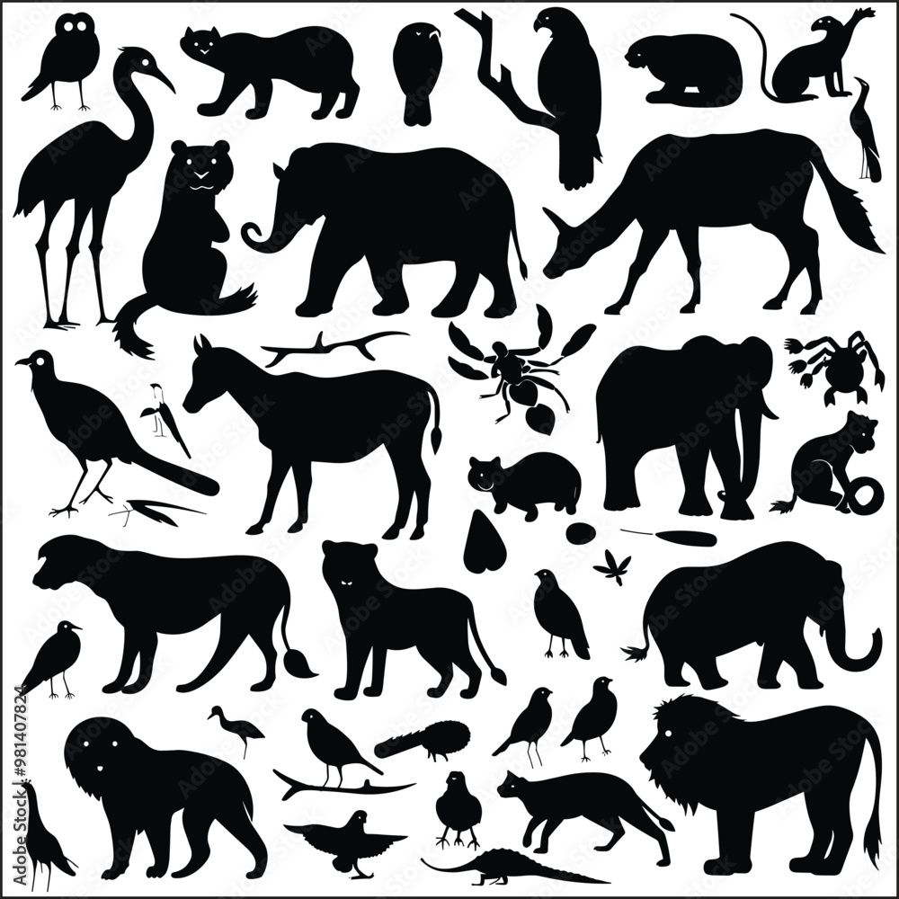 vector isolated silhouette cat set, collection of cats silhouette isolated vector vector isolated silhouette cat set, collection of cats silhouette isolated vector