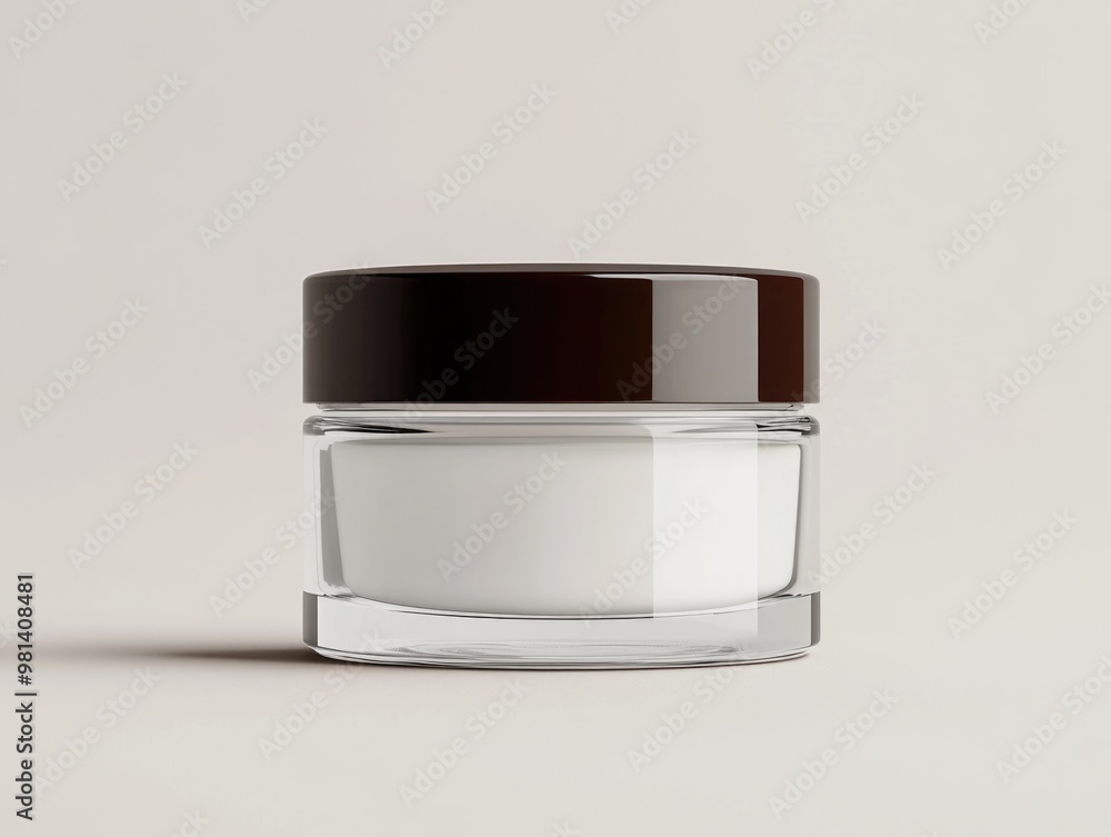 Tightly-Packed Glass Jar with Clear Lid and Plastic Base Against White Background Tightly-Packed Glass Jar with Clear Lid and Plastic Base Against White Background