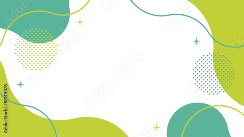 抽象的　フレーム　緑　黄緑　シンプル　ベクター