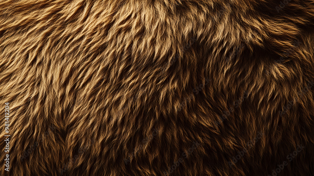 Fototapeta premium Detailed brown bear fur texture with visible color variations. Fur Texture. Illustration