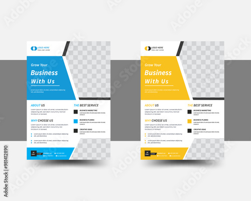 corporate multipurpose minimal official business advertising magazine  flyer with creative corporate flyer design. Corporate & Business Flyer .