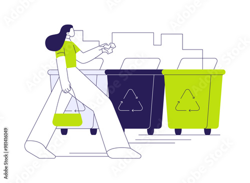 Urban waste segregation abstract concept vector illustration.