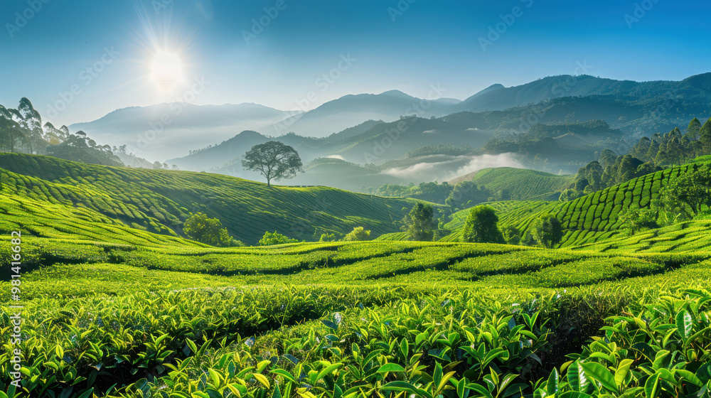 Fototapeta premium The Serene Tea Plantation View